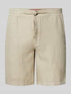 Superdry Regular fit korte linnen broek met tunnelkoord model 'Merchant'