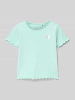 BLUE SEVEN T-shirt in riblook met ronde hals