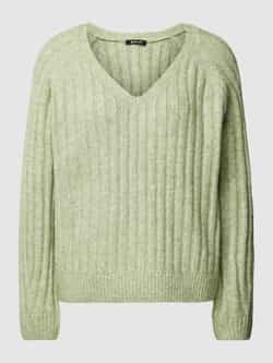Gina Tricot Gebreide pullover in effen design met V-hals