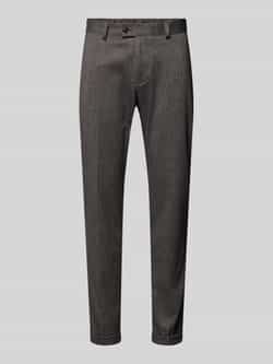 CG Club of Gents Slim fit stoffen broek met vaste omslag aan de pijpen model 'Clow'