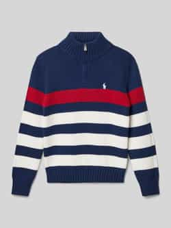 Polo Ralph Lauren Kids Gebreide pullover met streepmotief model 'Mock'