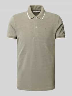 Casual friday Slim fit poloshirt met logostitching model 'TRISTAN'