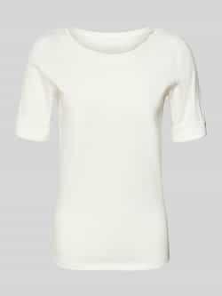 Marc Cain Regular fit T-shirt met zijde en mouwen met omslag