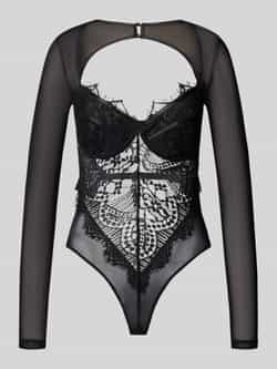 Bardot Body van viscosemix met kant