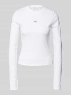 Calvin Klein Jeans Shirt met lange mouwen en geribde ronde hals