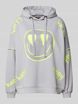 Miss goodlife Hoodie met statementprint model 'Happy Smile Face'