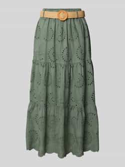 ZABAIONE Midirok met broderie anglaise en riem