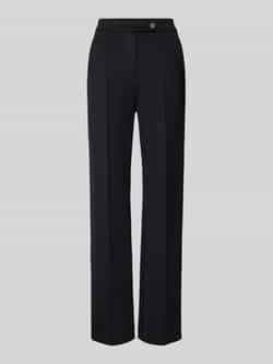 MM Straight leg stoffen broek met vaste persplooien model 'MALESIA'