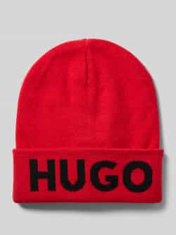 HUGO Beanie met labelprint