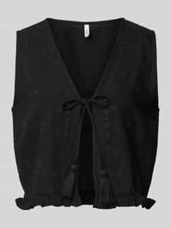 Only Regular fit linnen gilet met borduursels