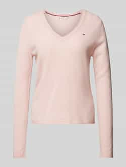 Tommy Hilfiger Gebreide trui SOFT WOOL V-NK SWEATER met v-hals van 100% wol