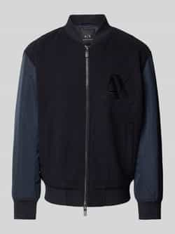 Armani Exchange Gewatteerde bomberjack met logopatch Blue Heren