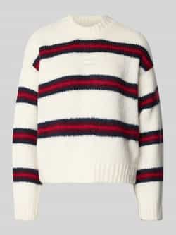 TOMMY JEANS Trui met ronde hals TJW BADGE STRIPE FLUFFY SWEATER