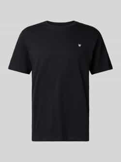 Wood T-shirt met labelstitching en ronde hals