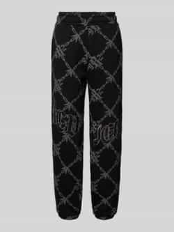 Review Sweatpants met labeldetail
