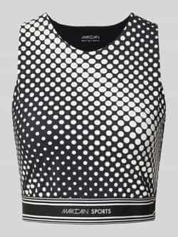 Marc Cain Grafische sportieve top met superstretch Black Dames