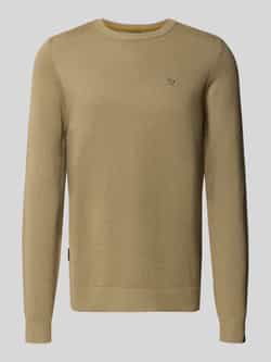 PME Legend Gebreide pullover met ronde hals en labelstitching