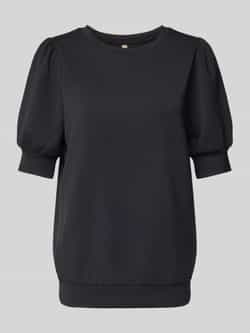 Soyaconcept Zwarte Comfortabele Trui met Korte Mouwen Black Dames