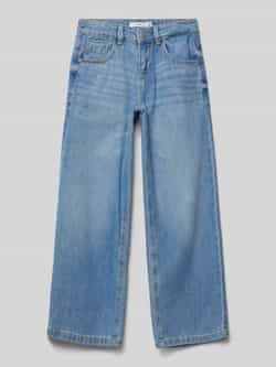 Name it KIDS wide leg jeans NKFROSE medium blue denim Blauw Effen 128