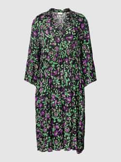 Kaffe Knielange jurk van viscose met dierenprint model 'Isolde'
