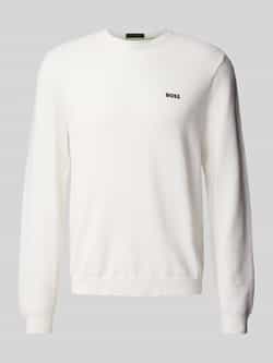 BOSS Green Gebreide pullover met labelprint model 'Momentum'
