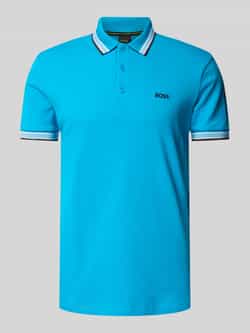 BOSS Green Regular fit poloshirt met labelstitching model 'PADDY'