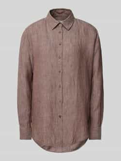 0039 italy Regular fit overhemdblouse van linnen met doorknoopsluiting