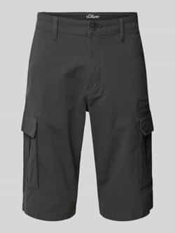 S.Oliver BLACK LABEL Relaxed fit cargobermuda van een mix van katoen en elastaan