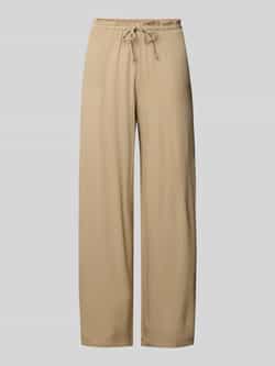 Review Wide leg stoffen broek met tunnelkoord