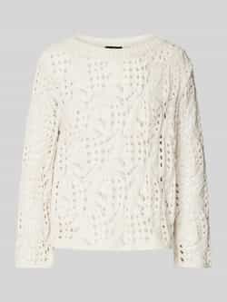 Monari Gebreide pullover met ajourpatroon