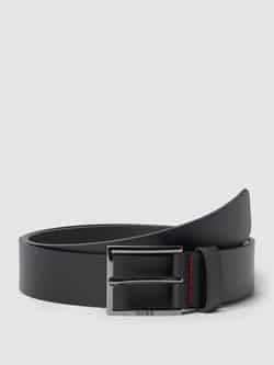 Hugo Boss Geek_Sz35 Heren Leren Riem Black Heren