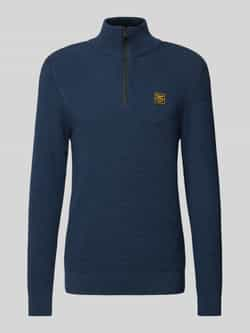 PME LEGEND Heren Truien & Vesten Half Zip Collar Cotton Mouline Donkerblauw