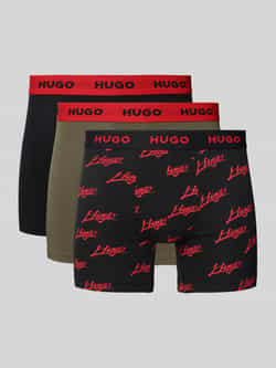 HUGO Boxershort met band met label in een set van 3 stuks