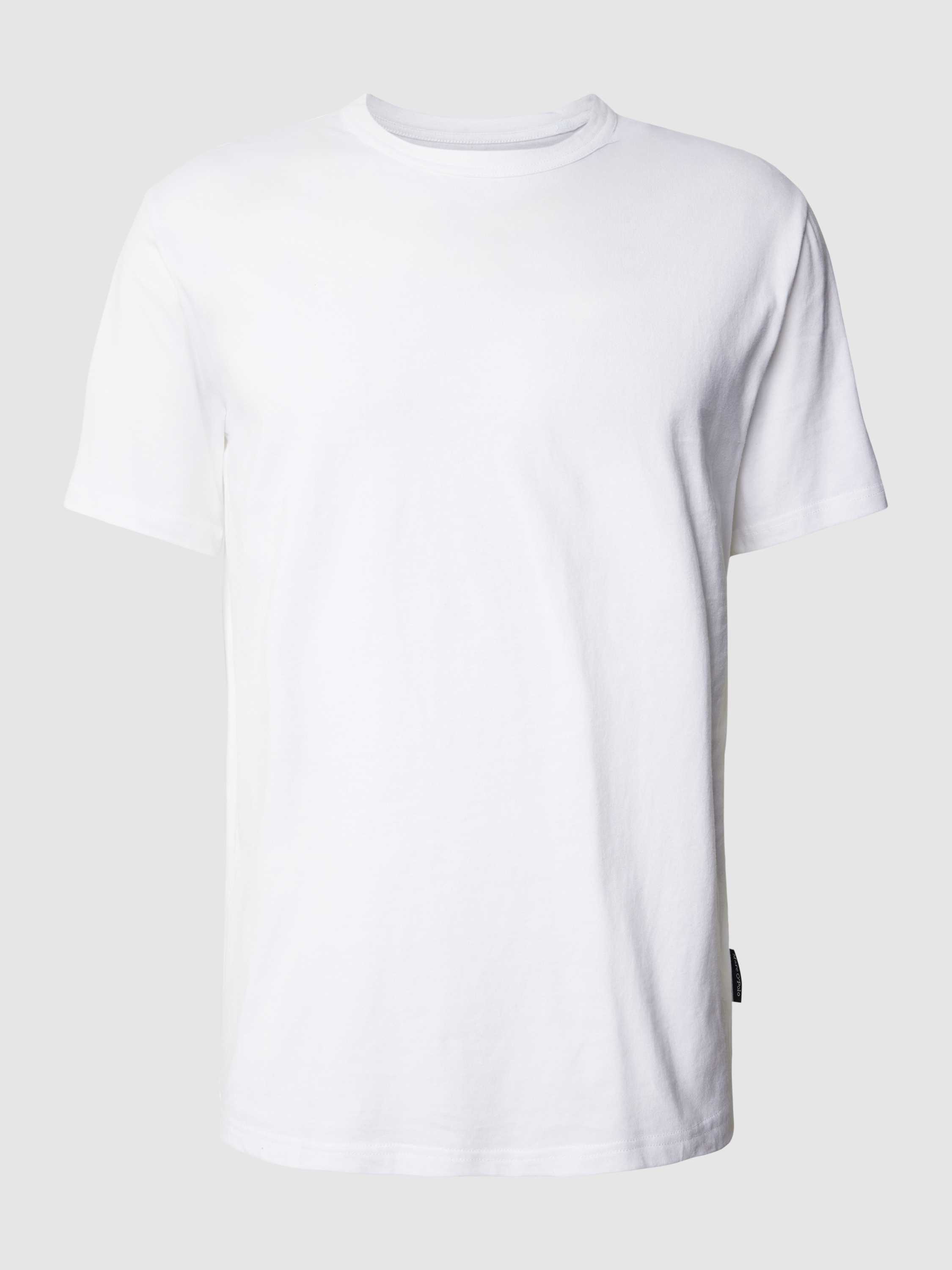 Marc O'Polo T-shirt met geribde ronde hals