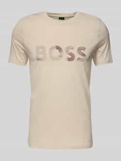 BOSS Green T-shirt met logoprint en ronde hals