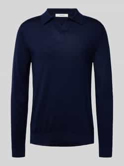 Selected Homme Regular fit poloshirt van zuivere wol model 'TRAY'