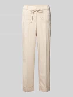 Opus Straight leg stoffen broek met persplooien model 'Meeri'