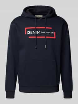 Tom Tailor Denim Regular fit hoodie met katoen en labelprint