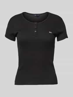 TOMMY JEANS T-shirt TJW SLIM BUTTON RIB C-NECK SS