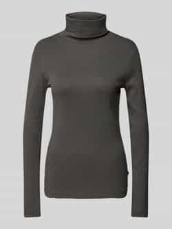 QS Shirt met lange mouwen en geribde ronde hals model 'Rolli'