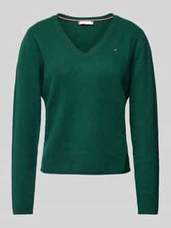 Tommy Hilfiger Gebreide trui SOFT WOOL V-NK SWEATER met v-hals van 100% wol