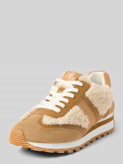Lauren Ralph Lauren Sneakers van leer met teddybont model 'DANI'
