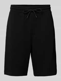 Hugo Blue Regular fit sweatshorts met labeldetail model 'Nasensio'