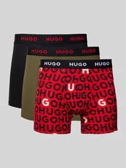 HUGO Boxershort met elastische band met logo in een set van 3 stuks