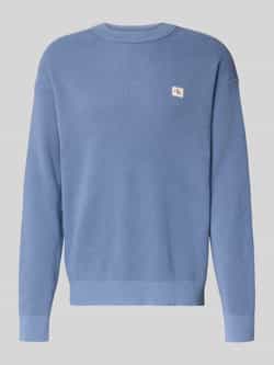 Calvin Klein Jeans Gebreide pullover met structuurmotief en ronde hals