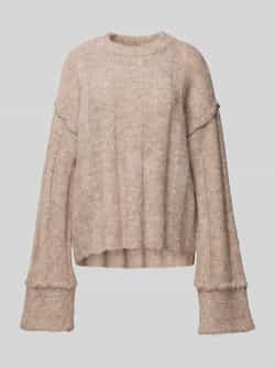Pieces Loose fit gebreide pullover met wol en details op de zomen model 'RUBBLE'