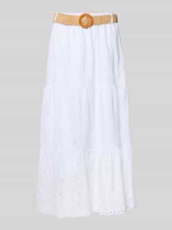 ZABAIONE Midirok met broderie anglaise en riem