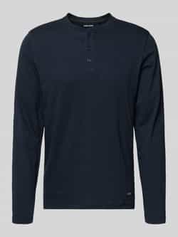 Blend Shirt met lange mouwen en korte knoopsluiting model 'BRAT'