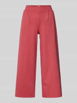Ichi Wide leg stoffen broek met bandplooien model 'Kate'