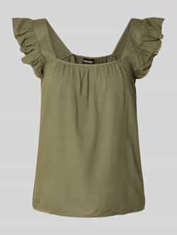 Pieces Relaxed fit top van een mix van viscose en linnen model 'PIA'